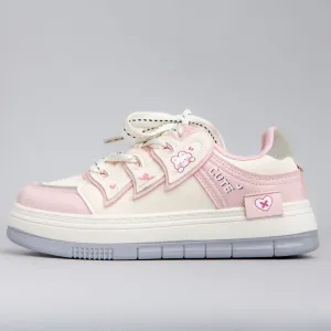 Pretty Pastel Cute Bunny Casual Sneakers - Women's