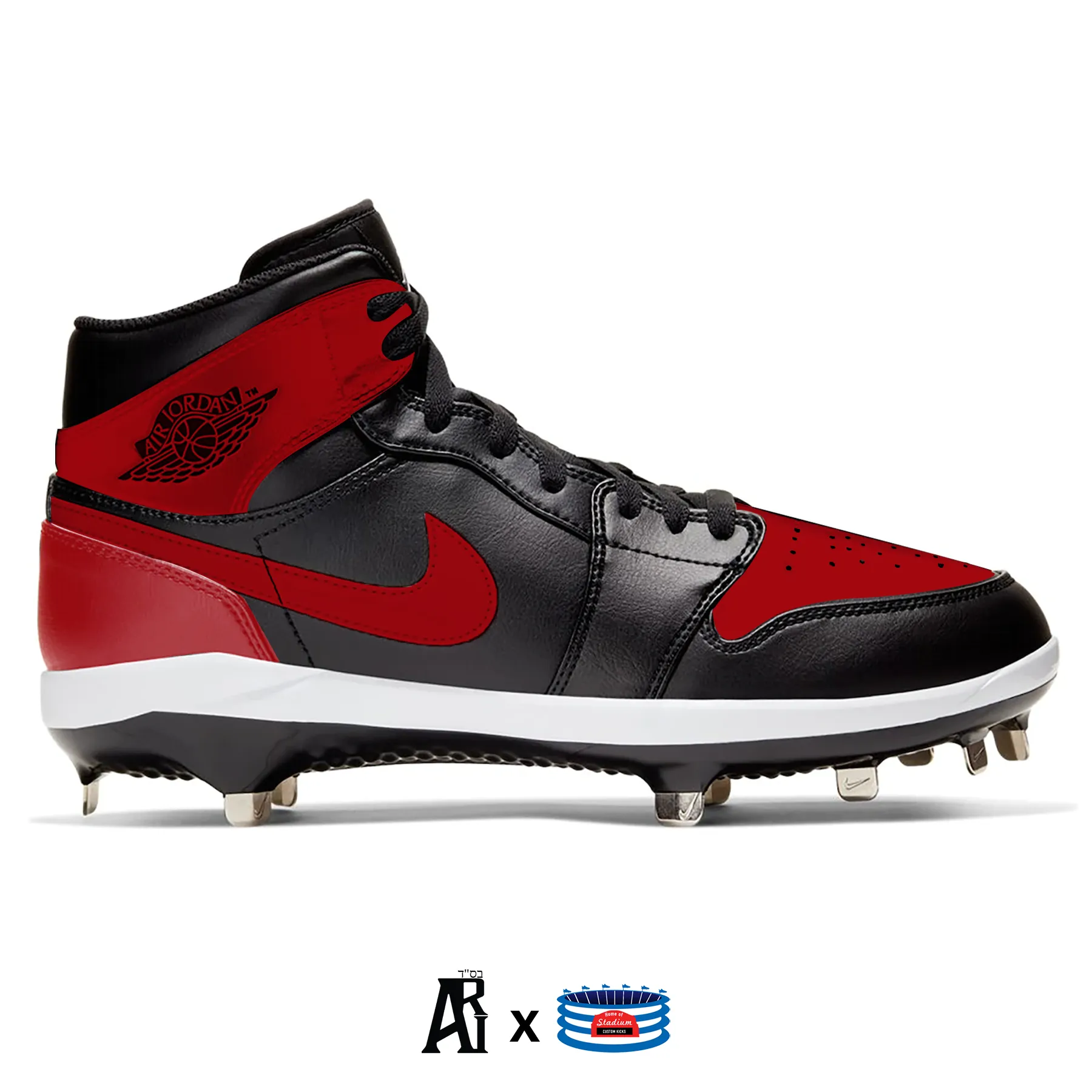 "Bred" Jordan 1 Retro Cleats