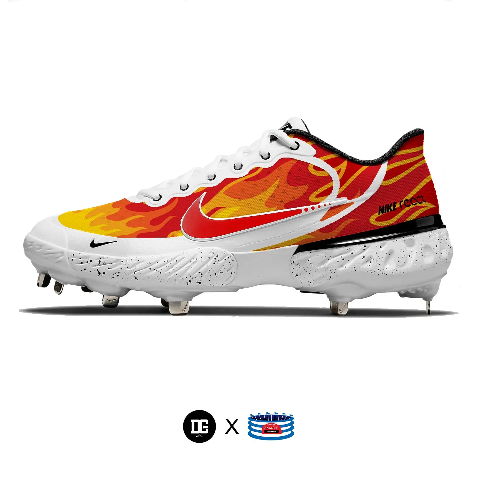 "Flames" Nike Alpha Huarache Elite 3 Low Cleats