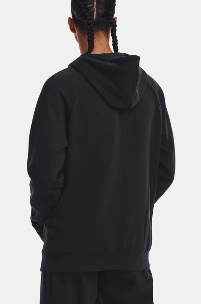 Rival Fleece Logo Hoodie in Black by Under Armour