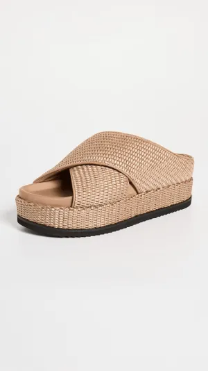 ROAM Cross Stack Raffia Platform Sandals