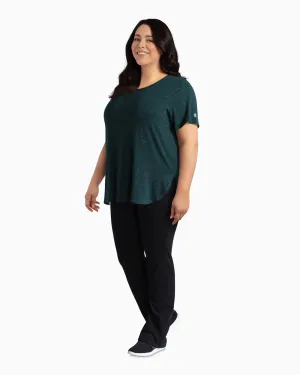 Rosebud Casual High-Low Tee | Forest Green