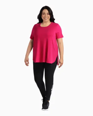 Rosebud Casual High-Low Tee | Pink