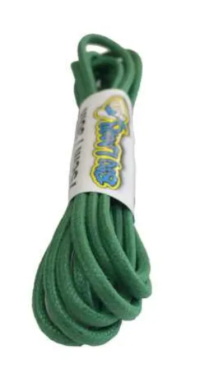 Round Waxed Emerald Green Cotton Shoe Boot Laces - 2mm wide