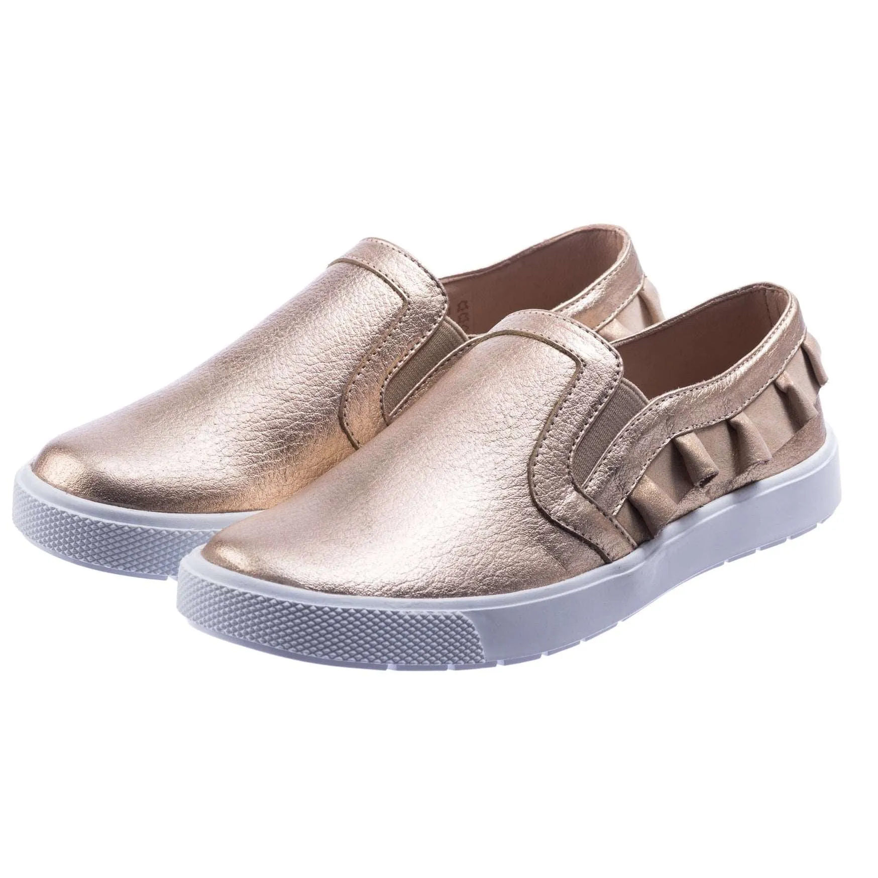 Ruffled Slip-On Gold