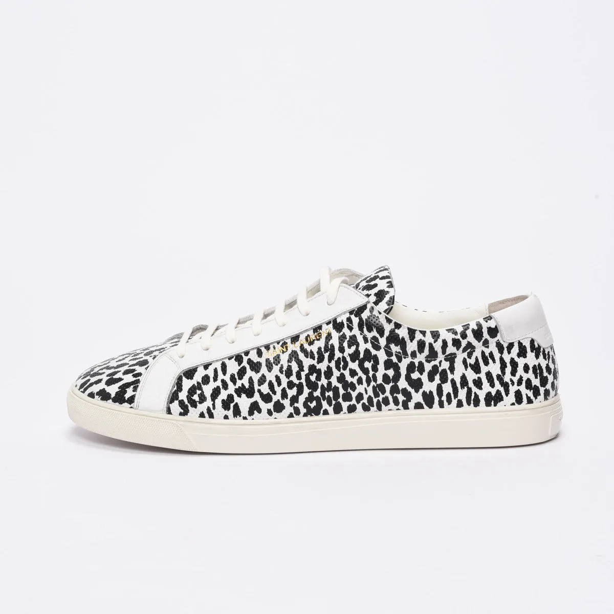 Saint Laurent White Leopard Perforated Leather SL10 Sneakers 47