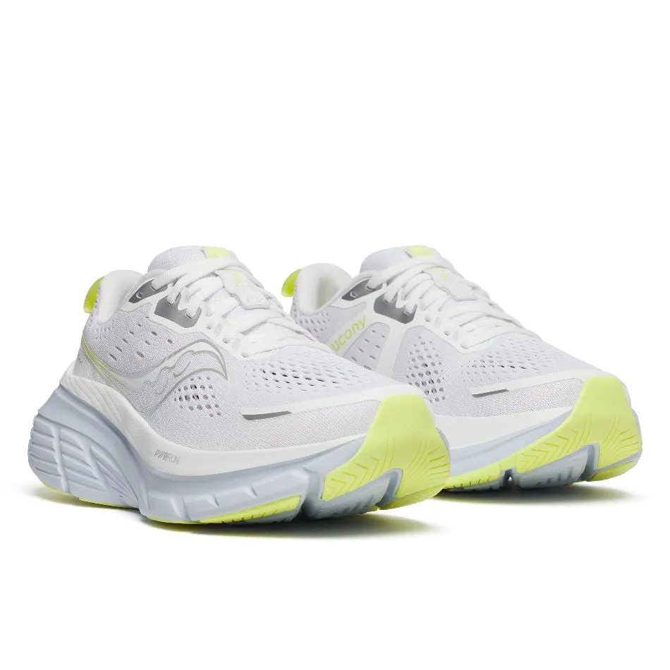 Saucony Women's Guide 18 Running Shoes in White/Ice Melt SS25