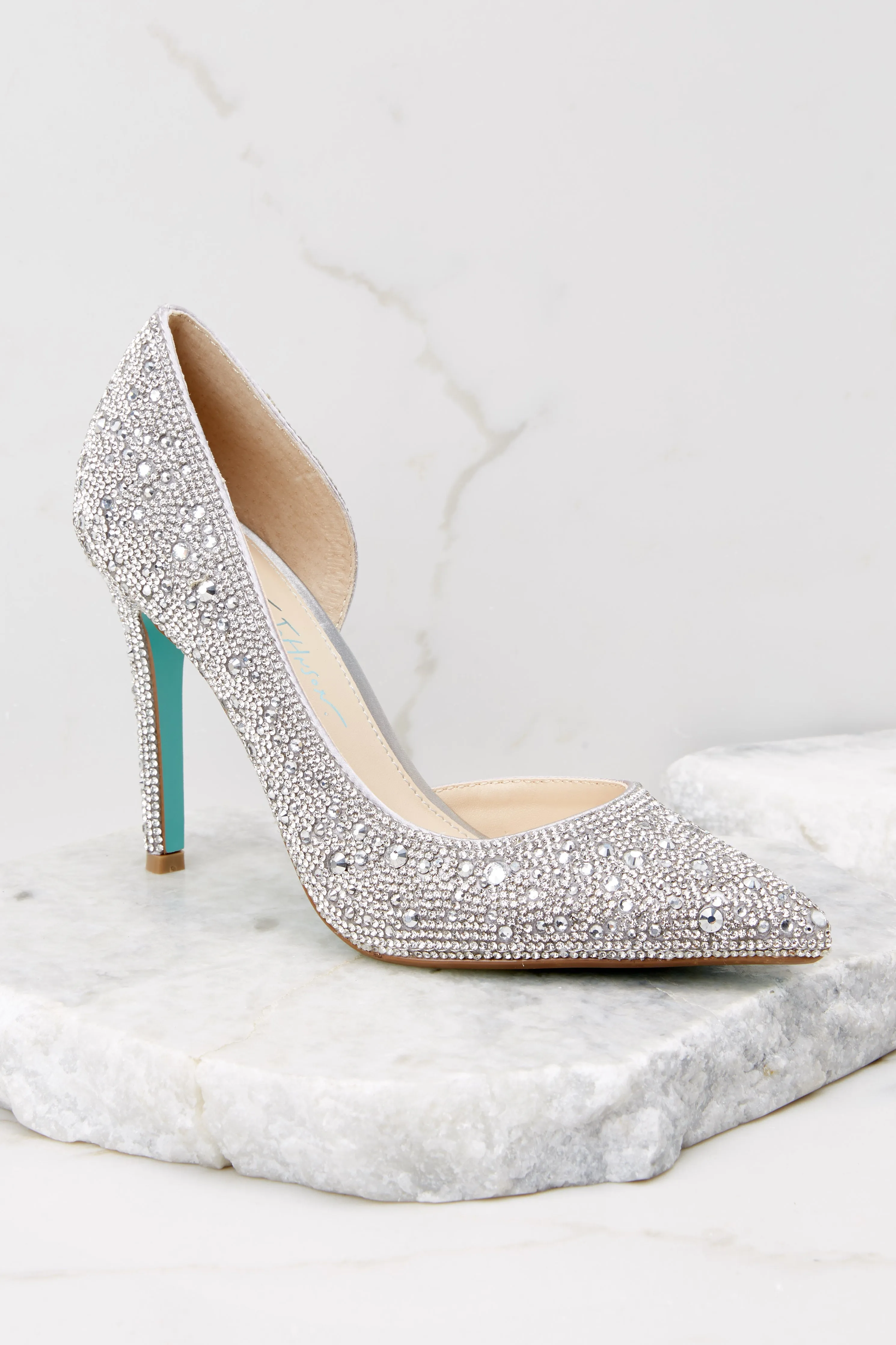 SB-Hazil Silver Satin Stiletto Pumps