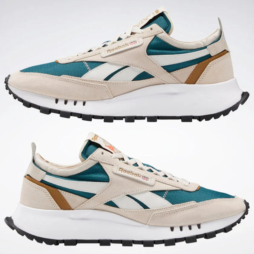 Scarpe Uomo REEBOK Sneakers linea CL Legacy colore Stucco e Verde