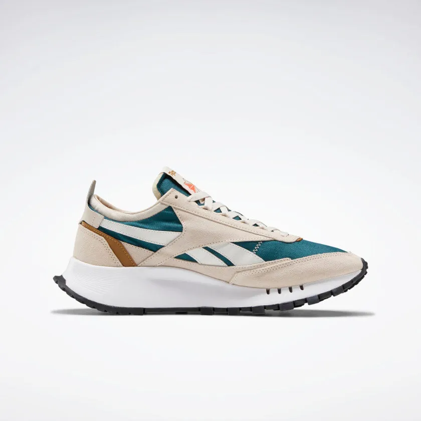 Scarpe Uomo REEBOK Sneakers linea CL Legacy colore Stucco e Verde