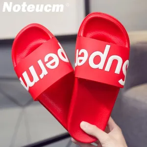 Size 43 44 summer green red female femme tong slider Cartoon dame huose Bedroom beach outside slipper flat pool shoe slide women