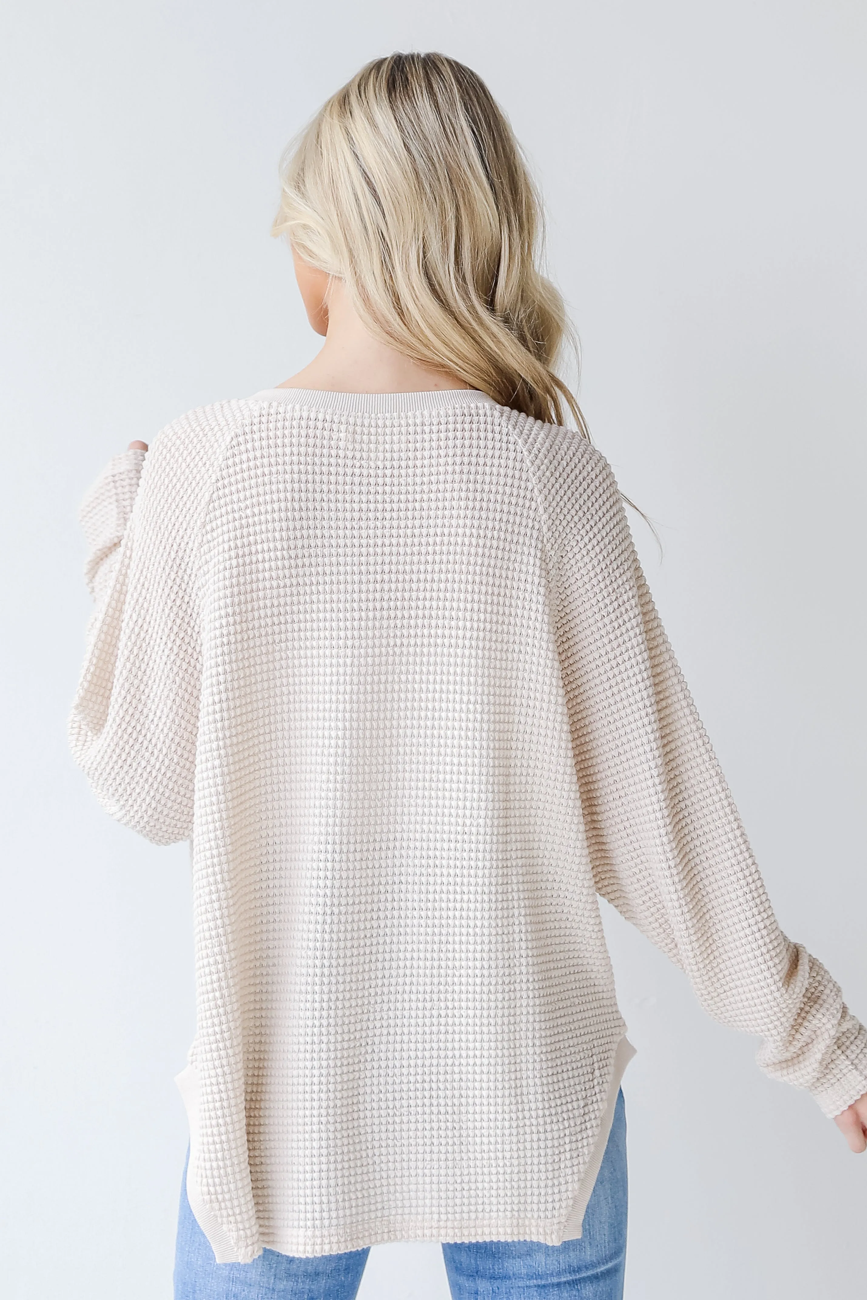 Style Starter Waffle Knit Henley Top