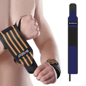 SURECOOL 50x8cm Sports Wrist Wraps Weightlifting Equipment Training Straps(Dark Blue)