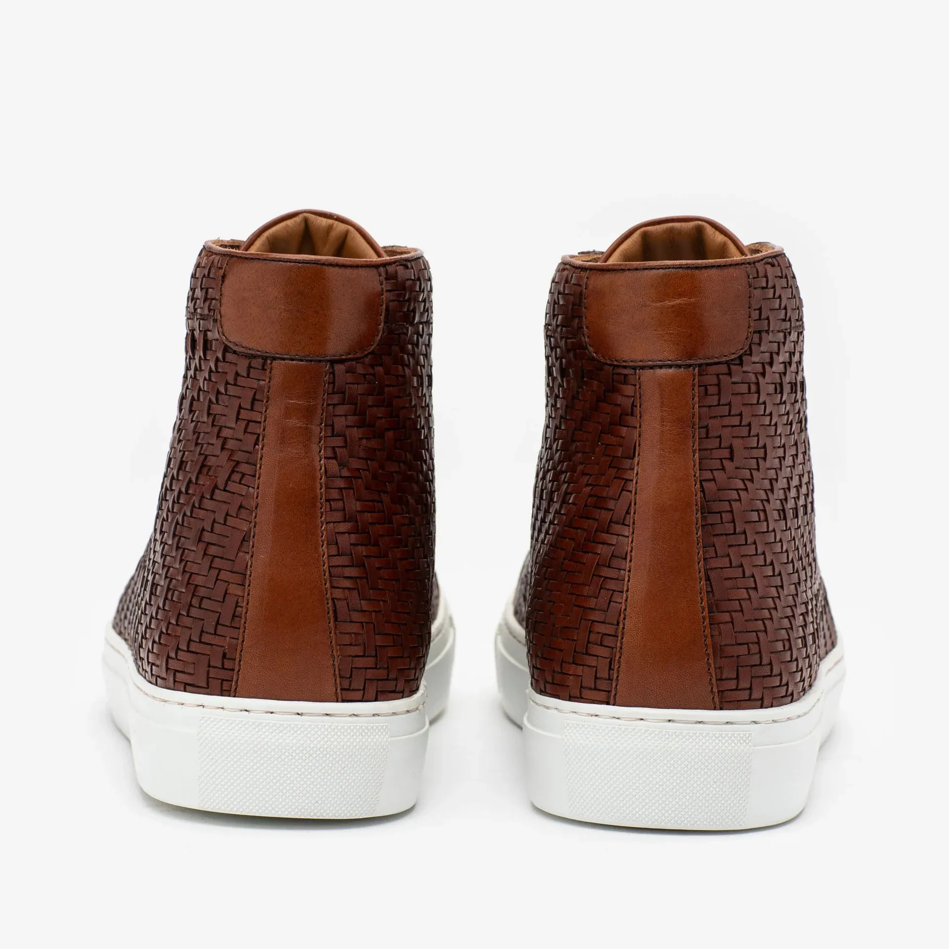 TAFT Brown Woven Hightop Sneaker