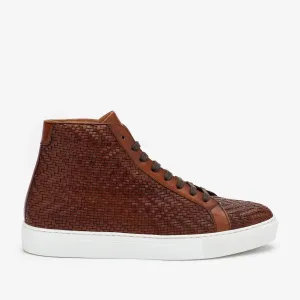 TAFT Brown Woven Hightop Sneaker