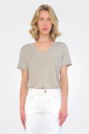 Tenna V Neck Shirt - Sea Sand