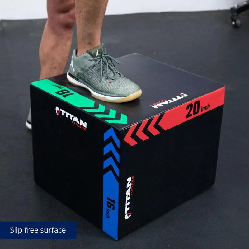 Titan 3-in-1 Heavy Foam Plyometric Box (16"x18"x20")