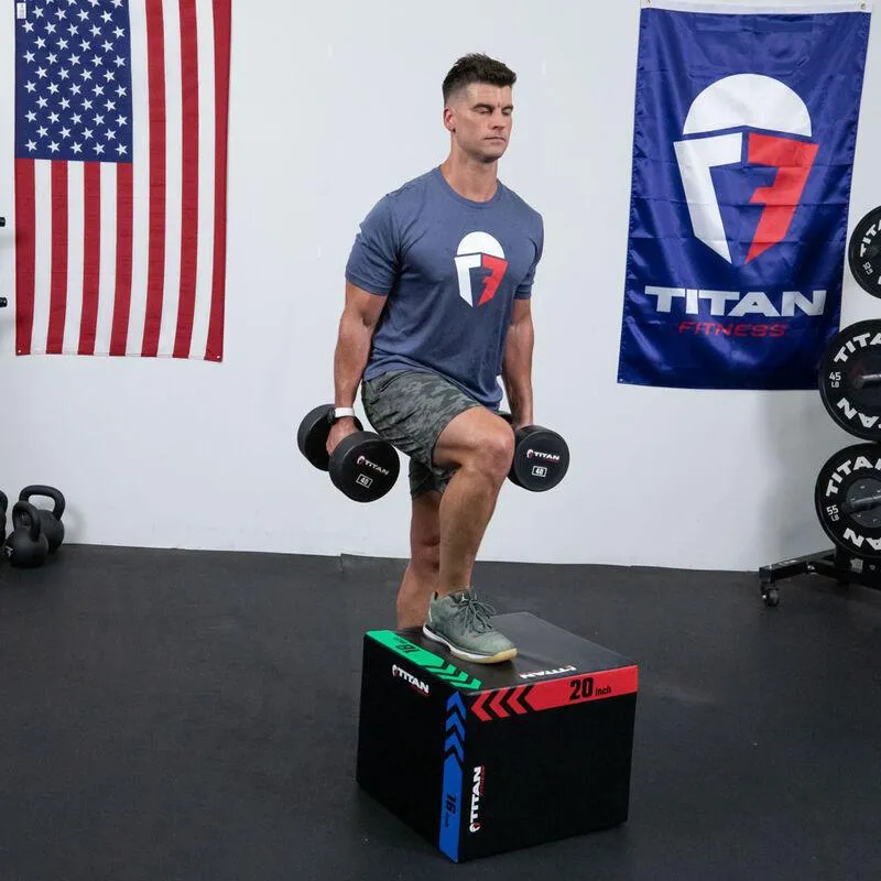 Titan 3-in-1 Heavy Foam Plyometric Box (16"x18"x20")