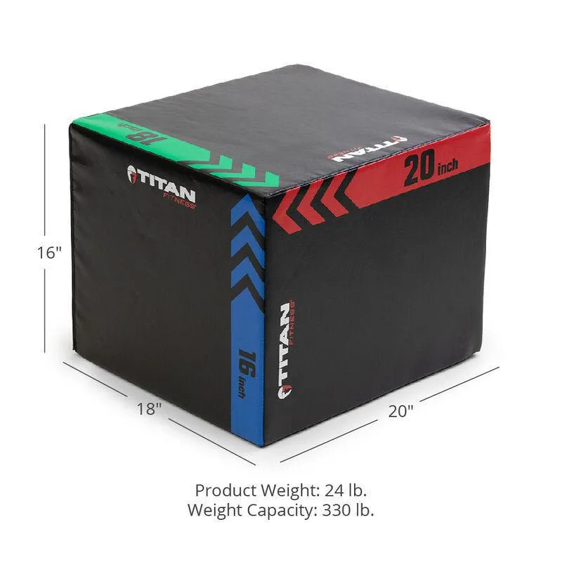 Titan 3-in-1 Heavy Foam Plyometric Box (16"x18"x20")