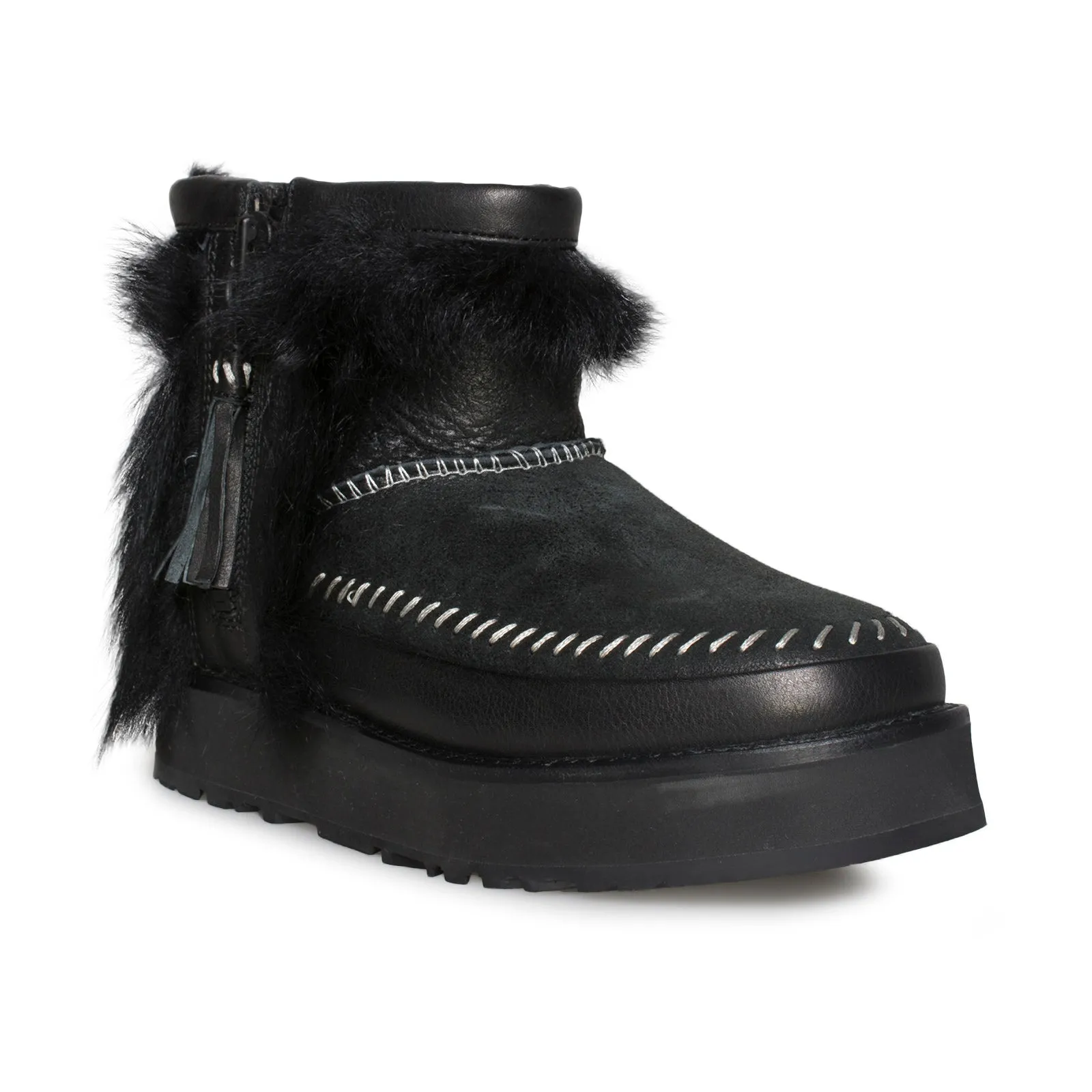 UGG Fluff Punk Boot Black - Women's