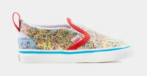 Vans X Where's Waldo? Classic Slip-On Infant Toddler Lifestyle Shoe (Yellow/Blue/Red)