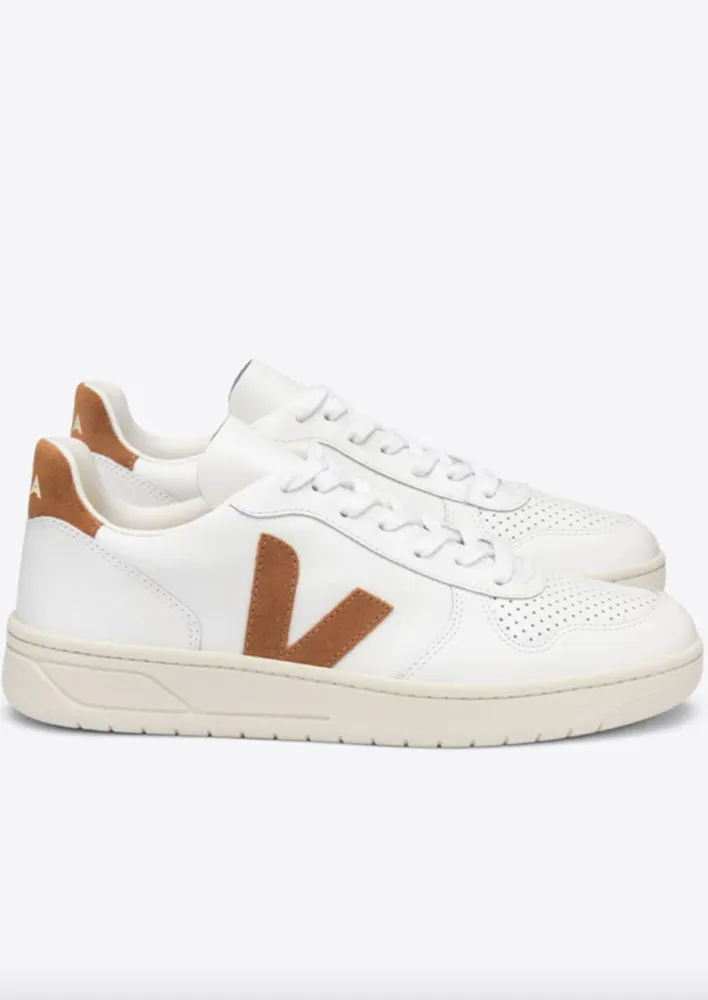 Veja V10 Leather White Camel