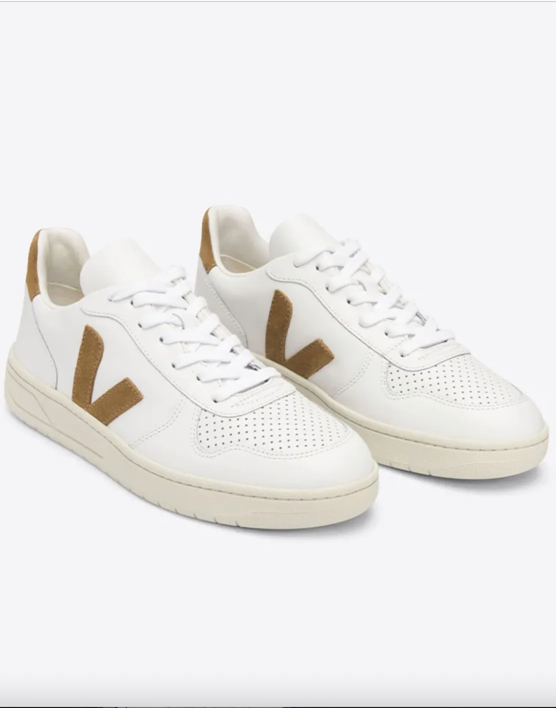 Veja V10 Leather White Camel