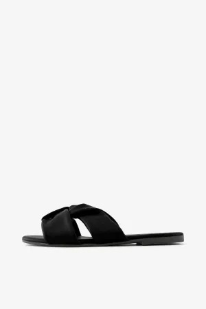 Viki Leather Sandal - Black