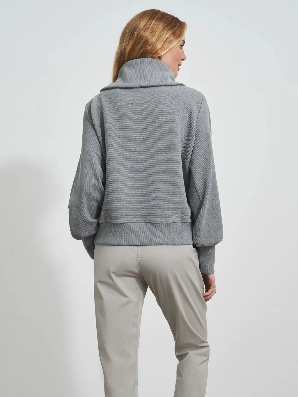 Vine Half Zip Grey Marl