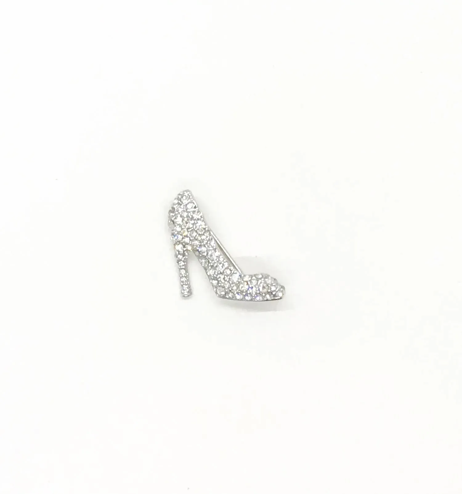 Vintage KJL Sparkling Rhinestone High Heeled Shoe Brooch