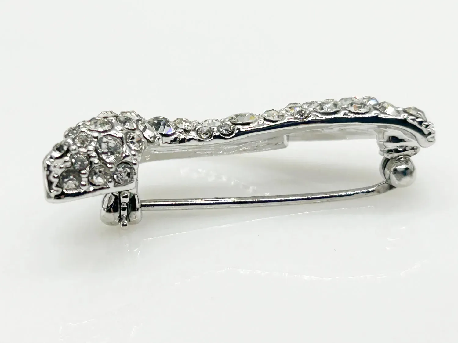 Vintage KJL Sparkling Rhinestone High Heeled Shoe Brooch