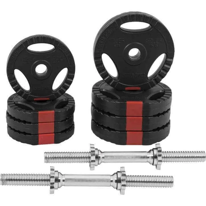 Vinyl Tri-Grip Dumbbell Set 20KG