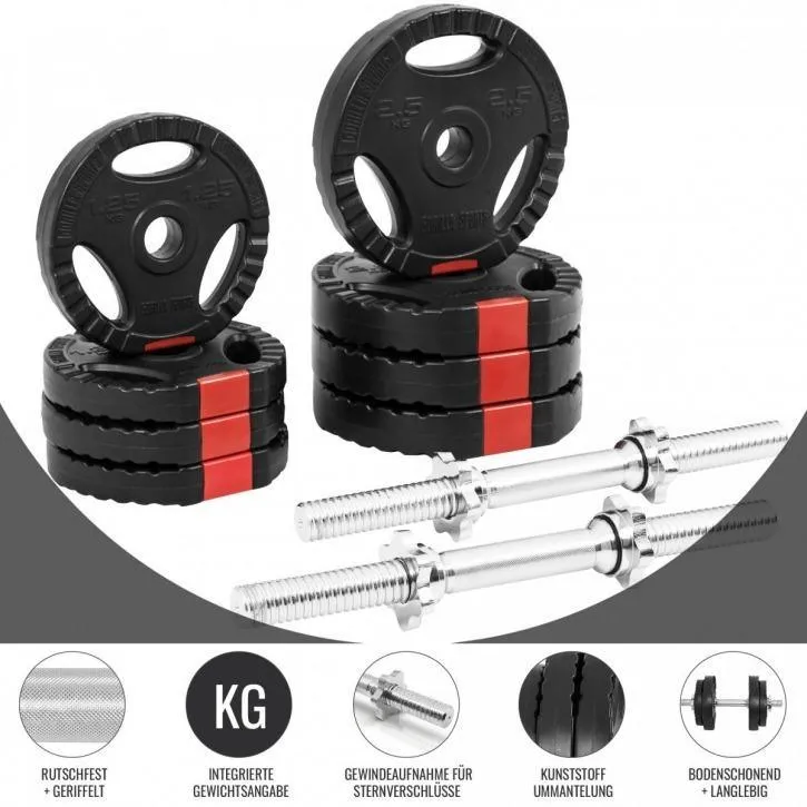 Vinyl Tri-Grip Dumbbell Set 20KG