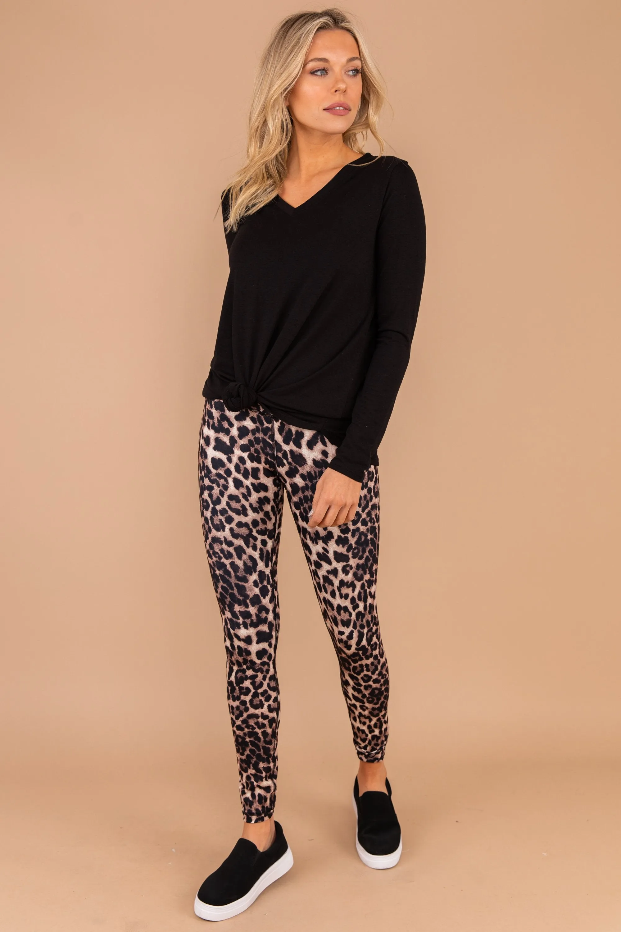 Wild Adventures Brown Leopard Leggings