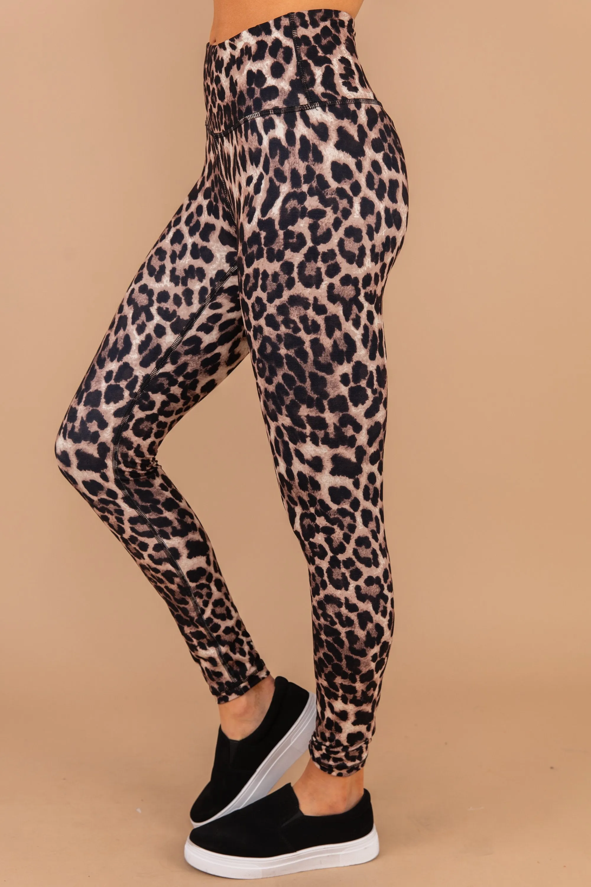 Wild Adventures Brown Leopard Leggings