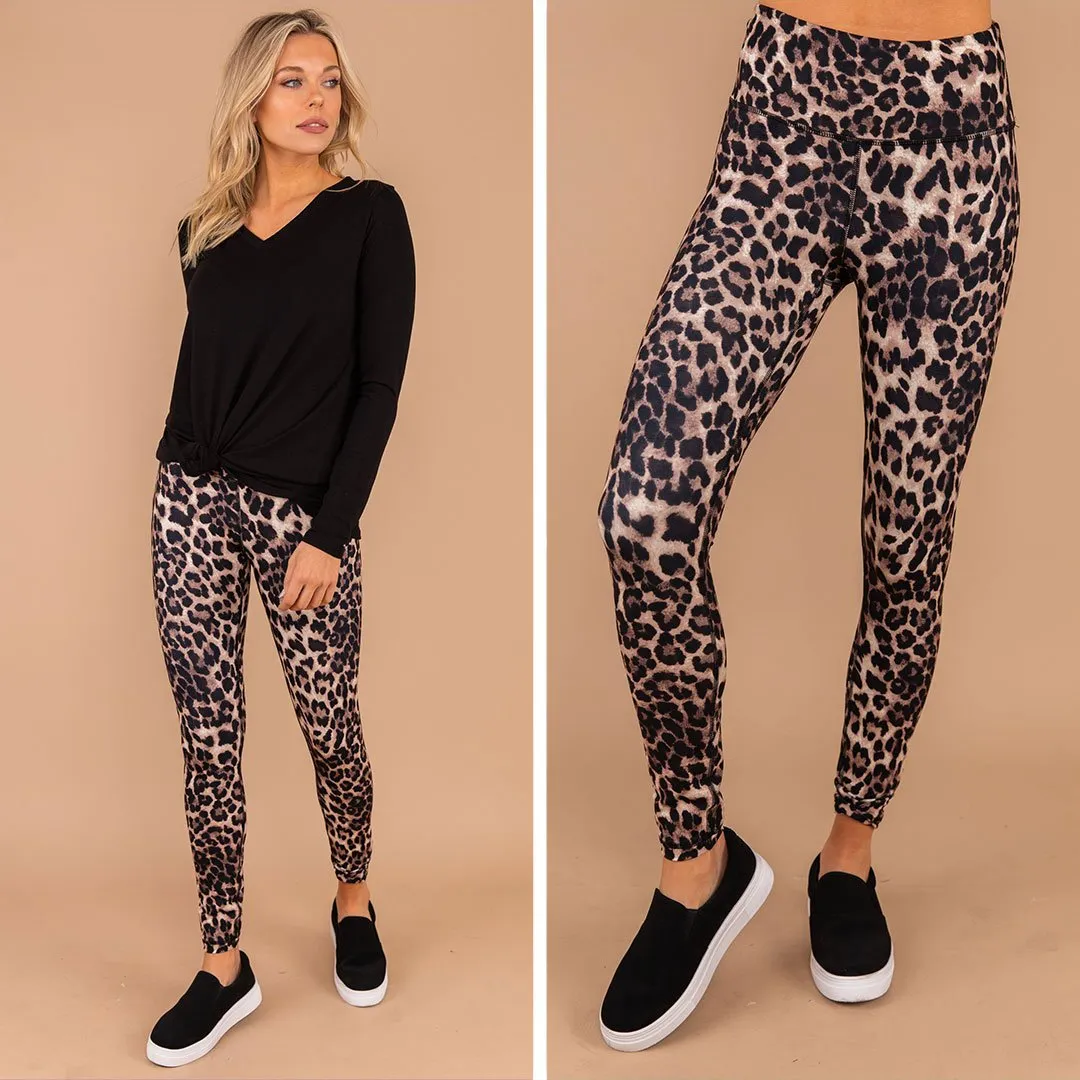 Wild Adventures Brown Leopard Leggings