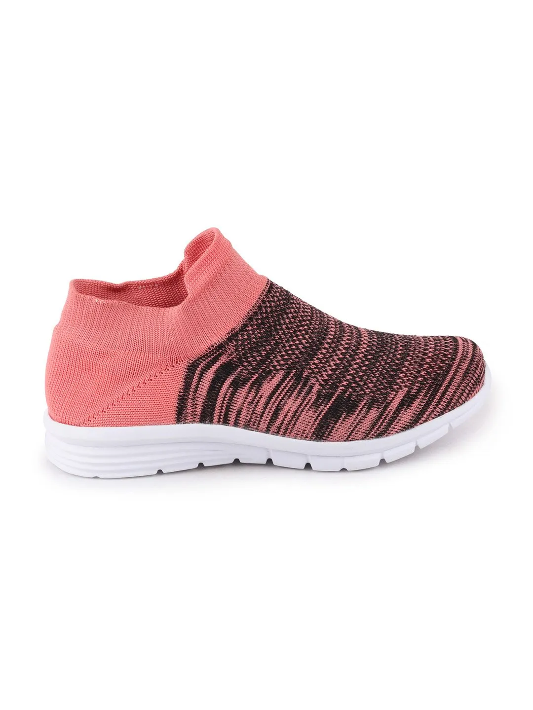 Women Peach Sports Slip-On Walking Shoes