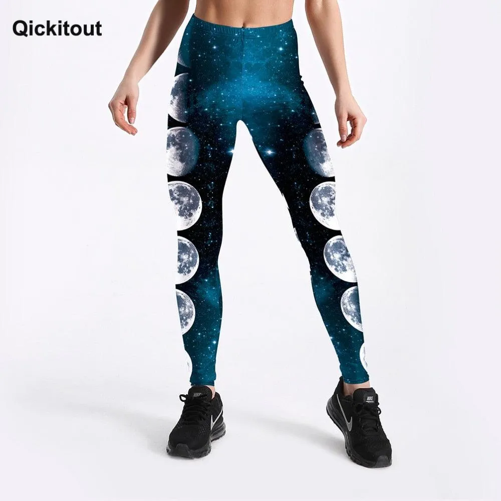 Women Summer Style Leggings - Moon Printed Fantasy Leggings - Design Leggings Workout (BAP)(TBL)(F24)