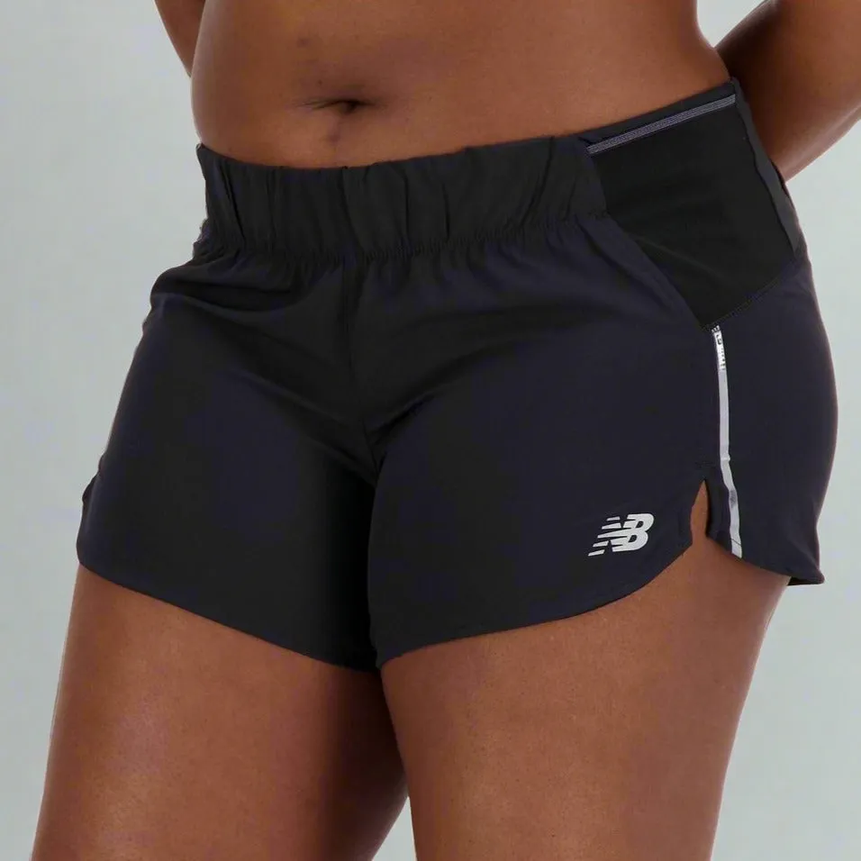 Womens Impact Run 3 Inch Short - Black