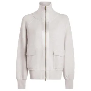 Womens Roxbury Sweat Zip Through Ivory Marl - 2024