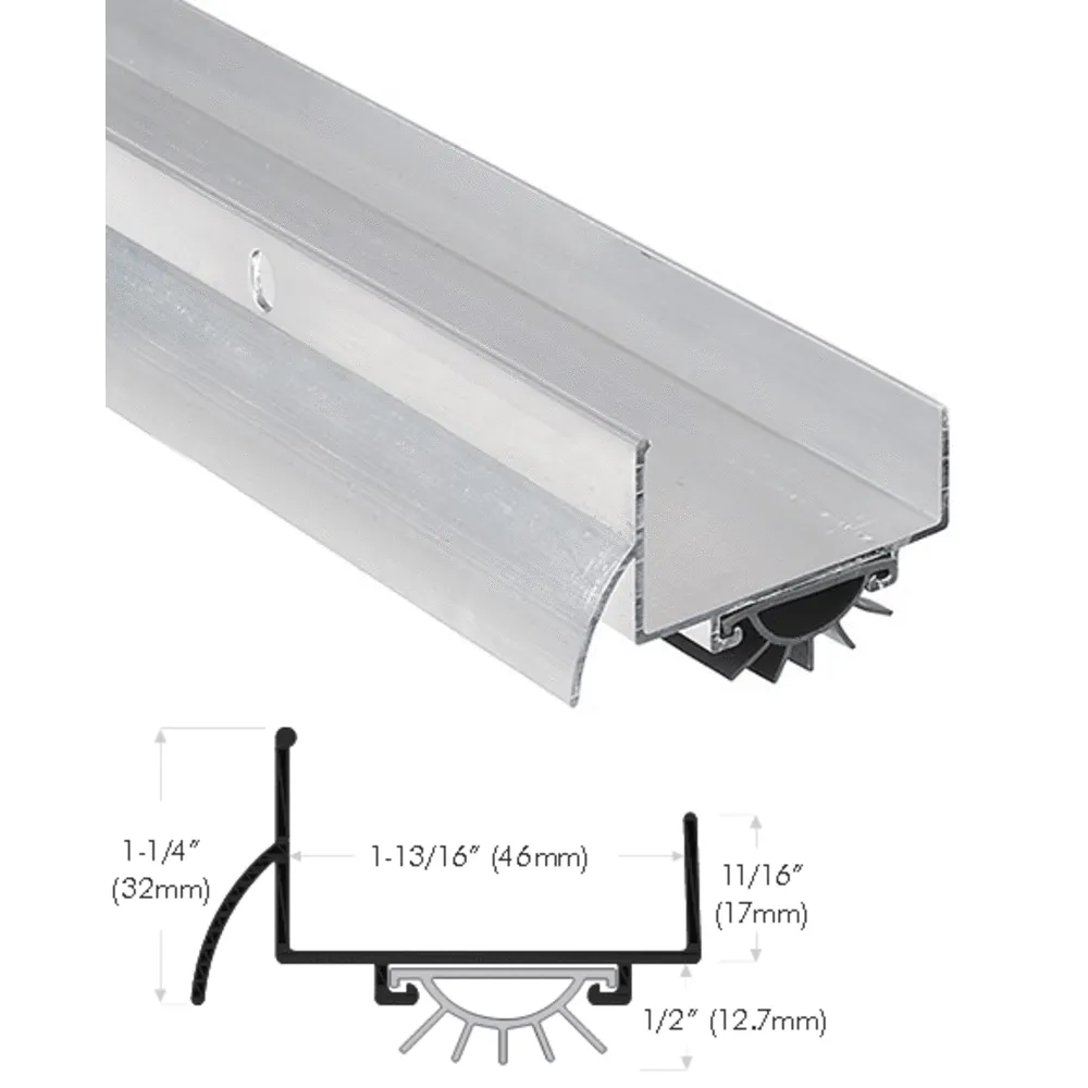 Wrap Around Combination Door Shoe With Vinyl Weatherseal for 36" Door - Aluminum